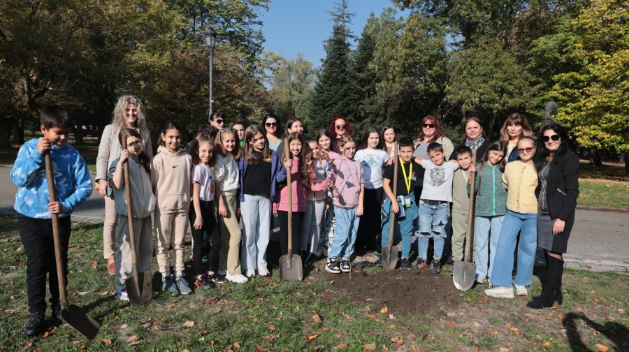 Четвъртокласници засадиха дръвче - символ на кампанията срещу насилието над и между деца