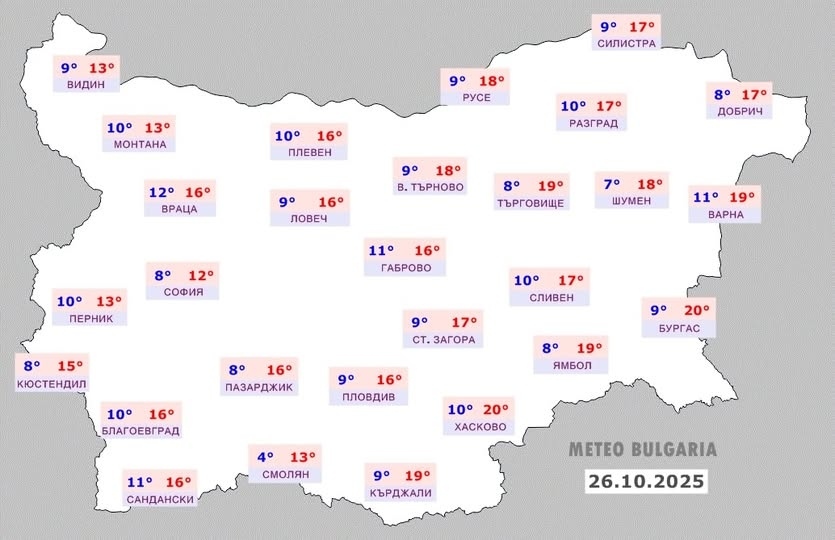 Проливни валежи в следващите 48 часа!В областите Перник и Кюстендил до 60 л. на квадратен метър