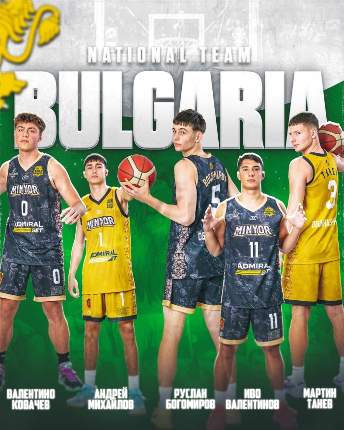 Петима баскетболисти на Миньор 2015 попаднаха в националния отбор до 18 г.