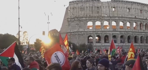 Масови протести в Рим в подкрепа на Палестина