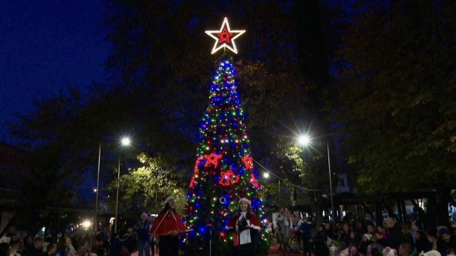 Коледното дърво в петричкия квартал „Дълбошница“ грейна тържествено