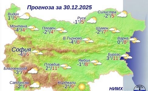 Вятър, но и температури до 10 градуса днес
