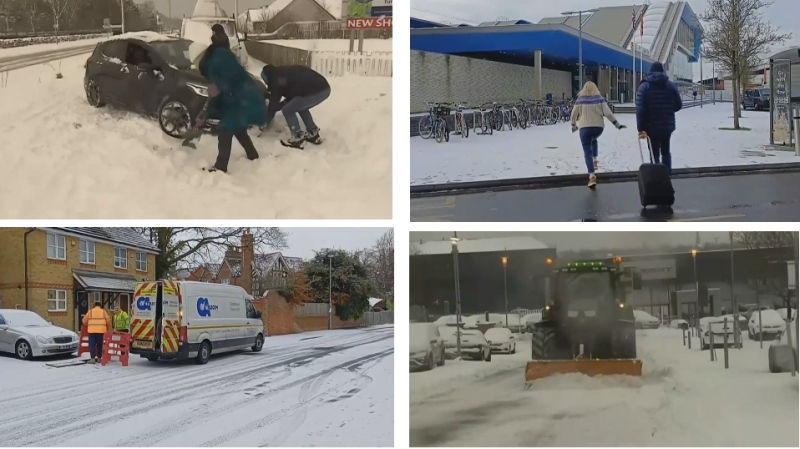 Зимна буря парализира Великобритания