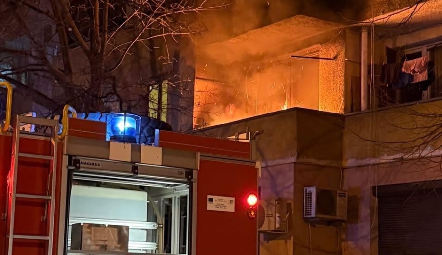 Пожар в кв. „Запад“ в Благоевград