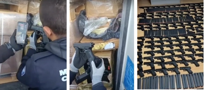  (ВИДЕО) Задържаха мъж, опитал да внесе от Турция близо 200 пистолета и 120 пълнителя