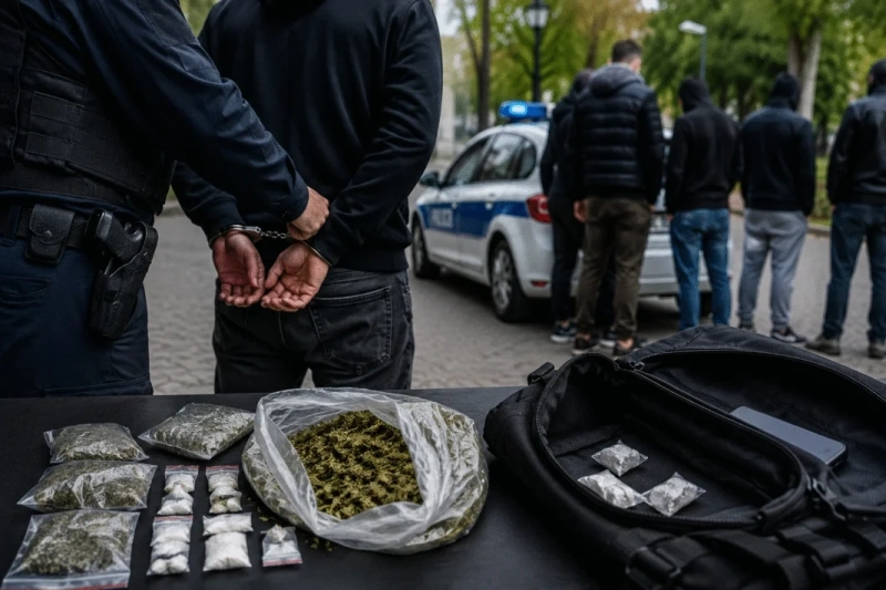 Двама задържани при акция срещу наркотиците в Радомир, открити канабис, кокаин, екстази и пневматично оръжие